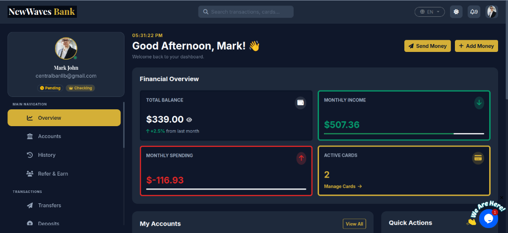 Gold User Dashboard