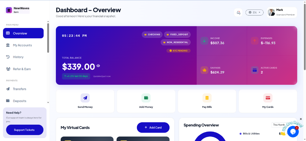 Modern User Dashboard